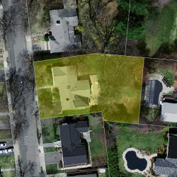 25 Helene Rd, Newton MA  02468-1024 aerial view