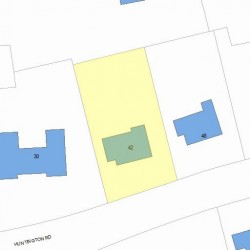 42 Huntington Rd, Newton MA  02458-2417 plot plan