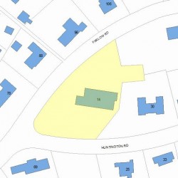 14 Huntington Rd, Newton MA  02458-2417 plot plan